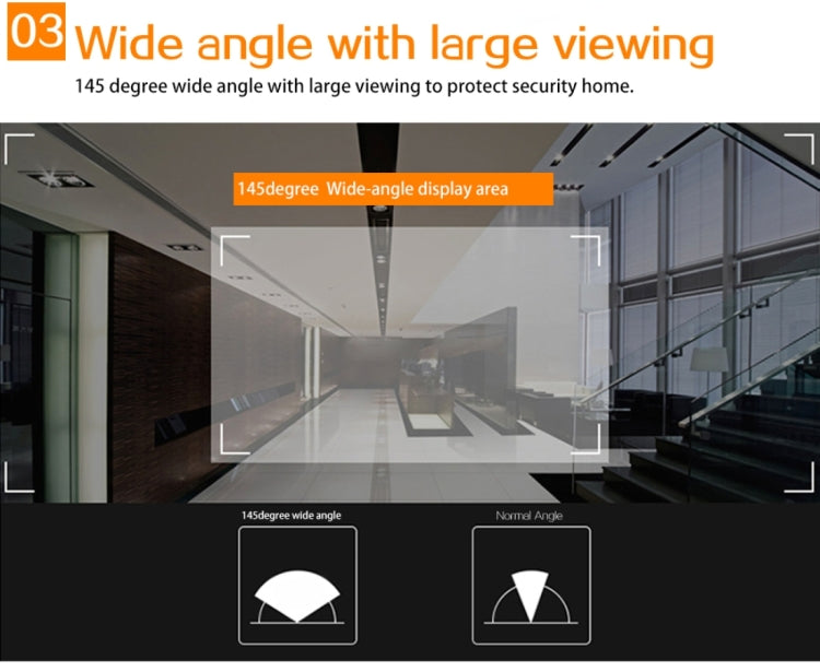 YB-43CH 4.3 inch Screen 1.0MP Security Camera Door Peephole with One-key to Watch Function