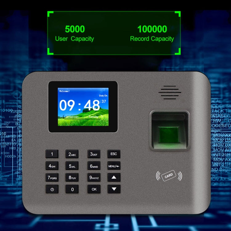 Realand AL325D指紋考勤機帶2.4英寸彩屏&ID卡功能&WiFi&電池