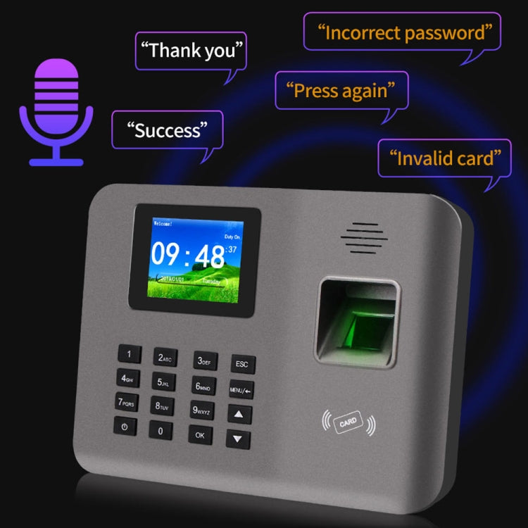 Realand AL325D指紋考勤機帶2.4英寸彩屏&ID卡功能&WiFi&電池