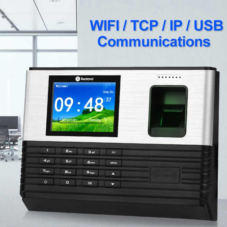 Realand AL355指紋考勤機帶2.8英寸彩屏&ID卡功能&WiFi