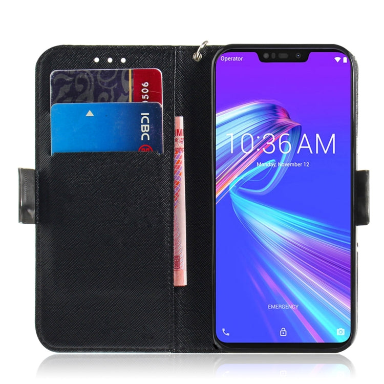 適用於華碩 Zenfone Max  ZB633KL 3D彩繪孔雀花圖案左右開皮套 帶支架&卡槽&錢包