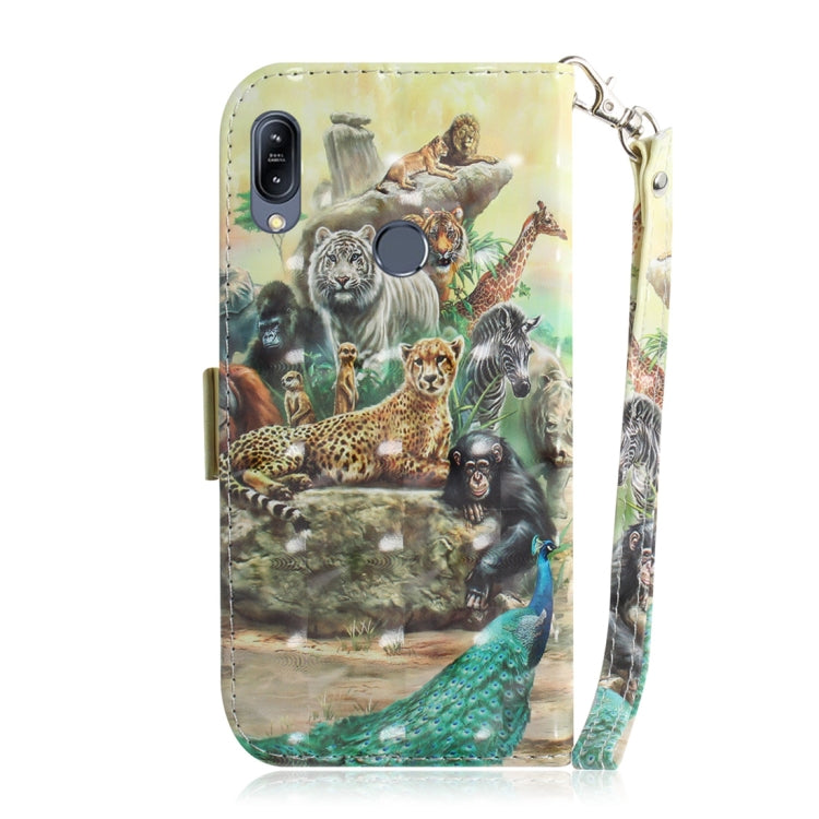 適用於華碩 Zenfone Max  ZB633KL 3D彩繪動物園圖案左右開皮套 帶支架&卡槽&錢包