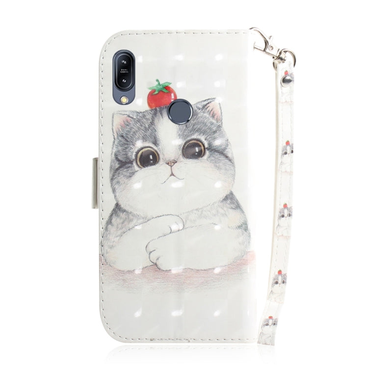 適用於華碩 Zenfone Max  ZB633KL 3D彩繪萌貓圖案左右開皮套 帶支架&卡槽&錢包