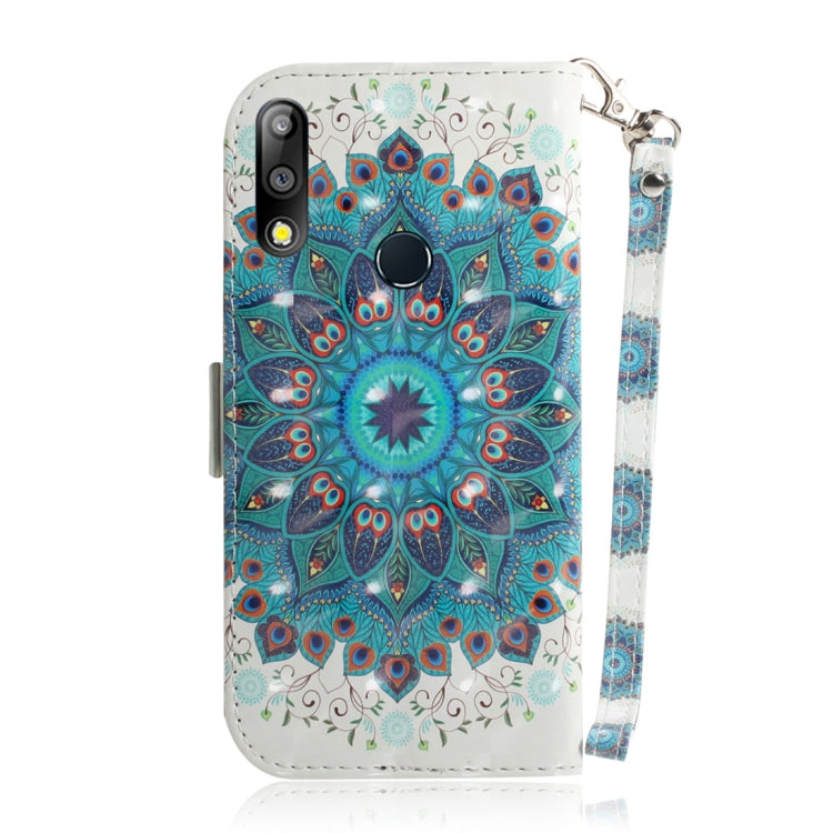 適用於華碩 Zenfone Max Pro  ZB631KL 3D彩繪孔雀花圖案左右開皮套 帶支架&卡槽&錢包