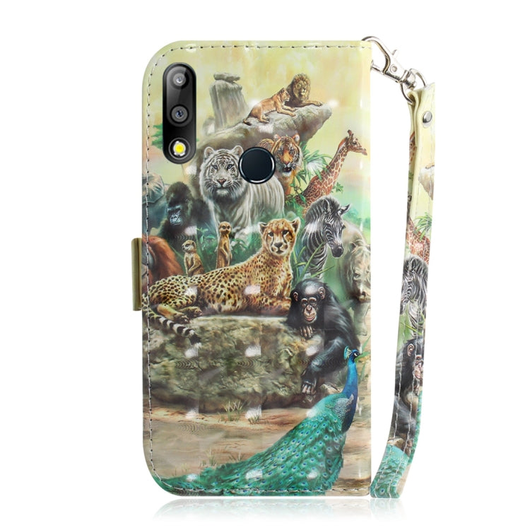 適用於華碩 Zenfone Max Pro  ZB631KL 3D彩繪動物園圖案左右開皮套 帶支架&卡槽&錢包