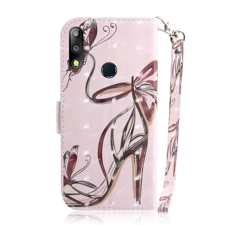 適用於華碩 Zenfone Max Pro  ZB631KL 3D彩繪蝴蝶高跟鞋圖案左右開皮套 帶支架&卡槽&錢包