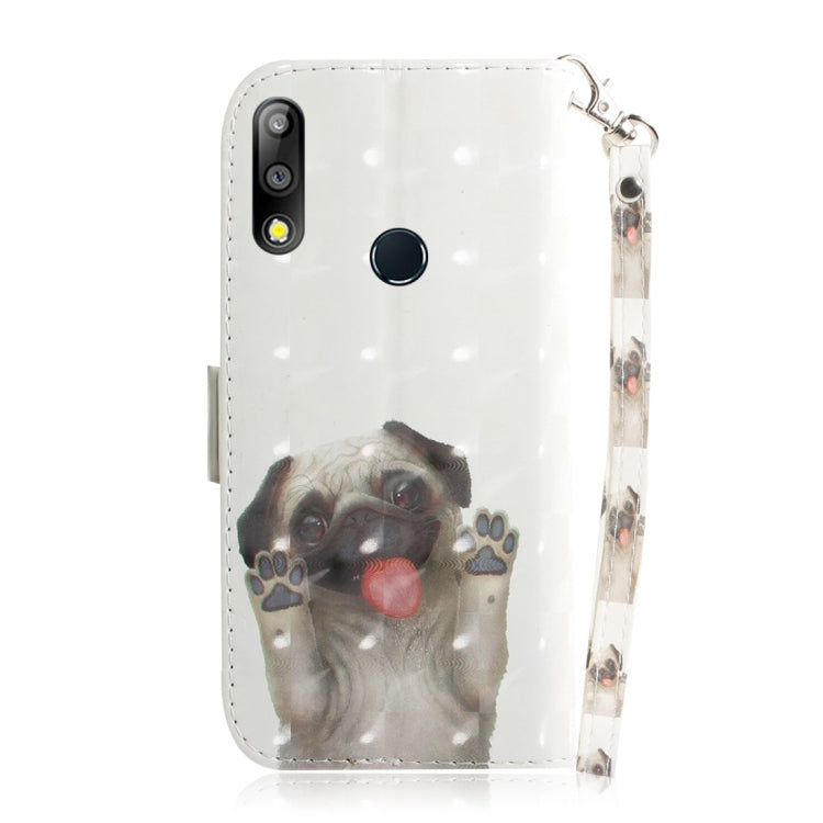 適用於華碩 Zenfone Max Pro  ZB631KL 3D彩繪哈巴狗圖案左右開皮套 帶支架&卡槽&錢包