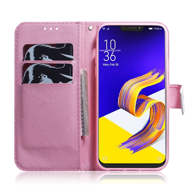 適用於華碩 Zenfone 5z ZS620KL / Zenfone 5 ZE620KL 木蘭花圖案 彩繪左右開皮套，帶支架&卡槽&錢包
