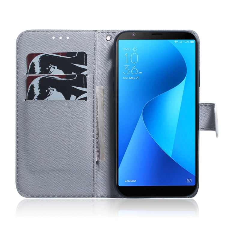 適用於華碩 Zenfone Max Plus  ZB570TL 杏花圖案 彩繪左右開皮套，帶支架&卡槽&錢包