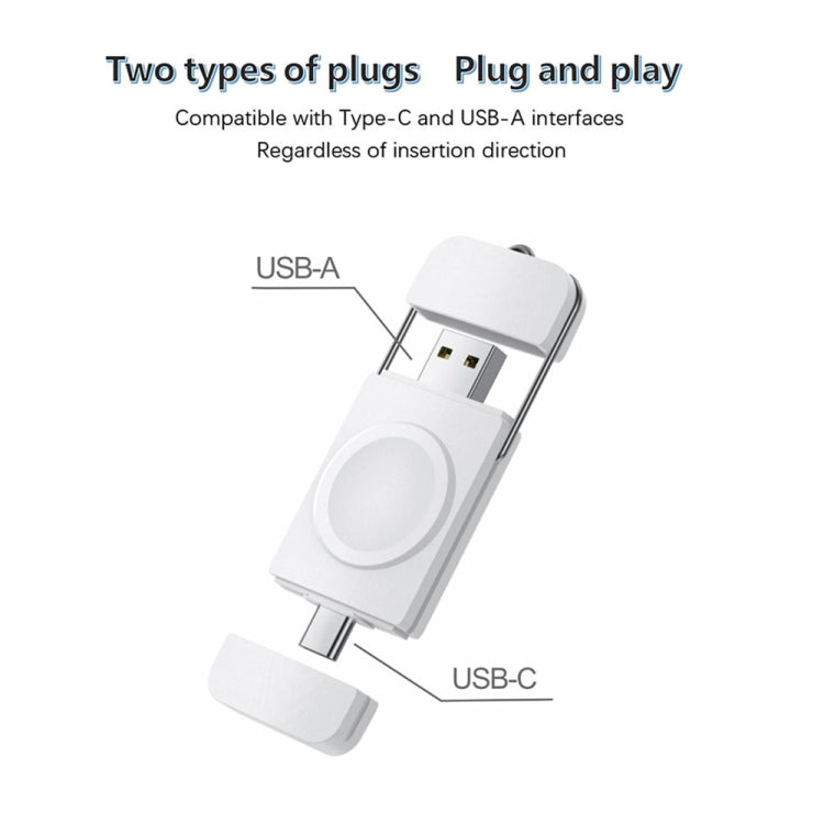 U8 USB / Type-C便攜式無線智能手錶充電器適用於Apple Watch系列