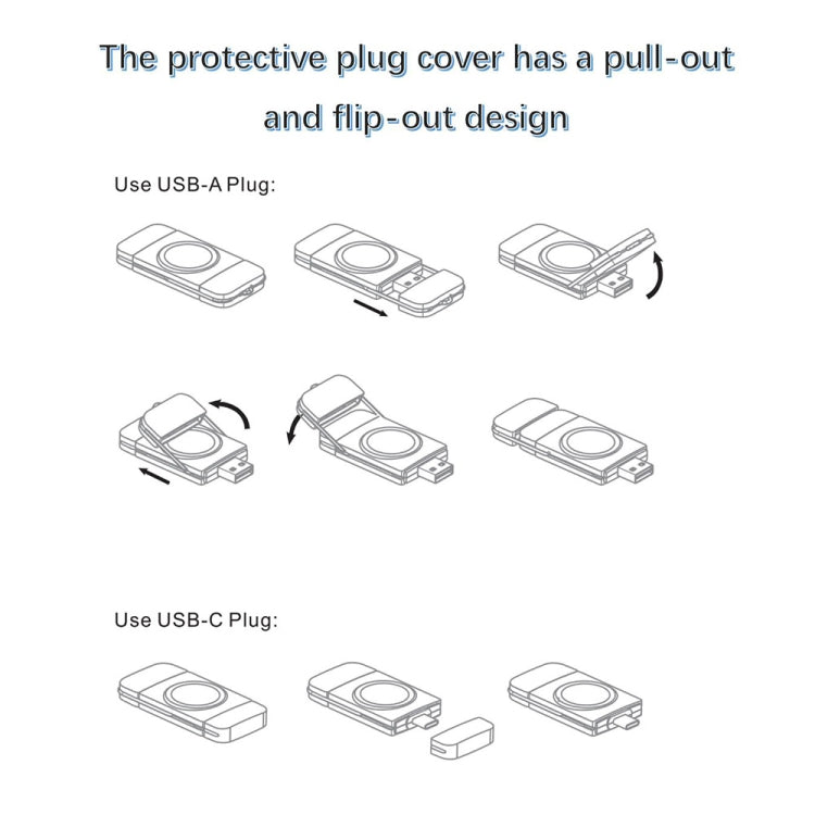 U8 USB / Type-C便攜式無線智能手錶充電器適用於Apple Watch系列