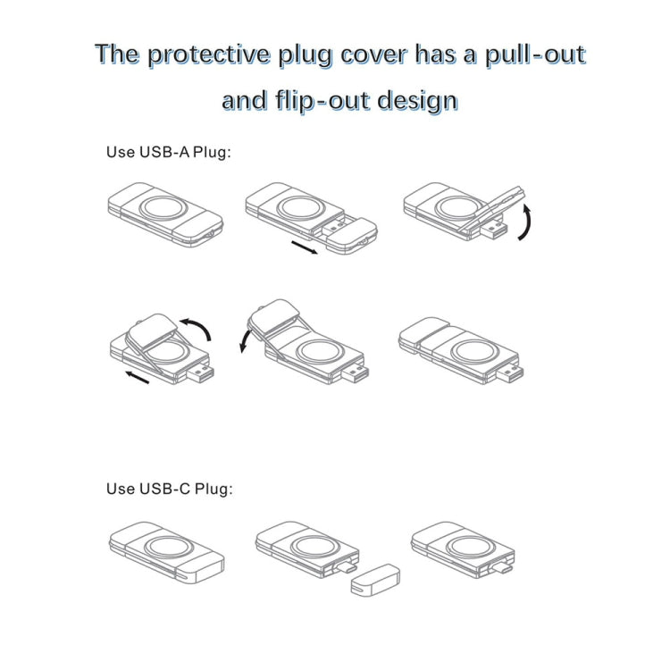 U8 USB / Type-C便攜式無線智能手錶充電器適用於三星Galaxy Watch系列