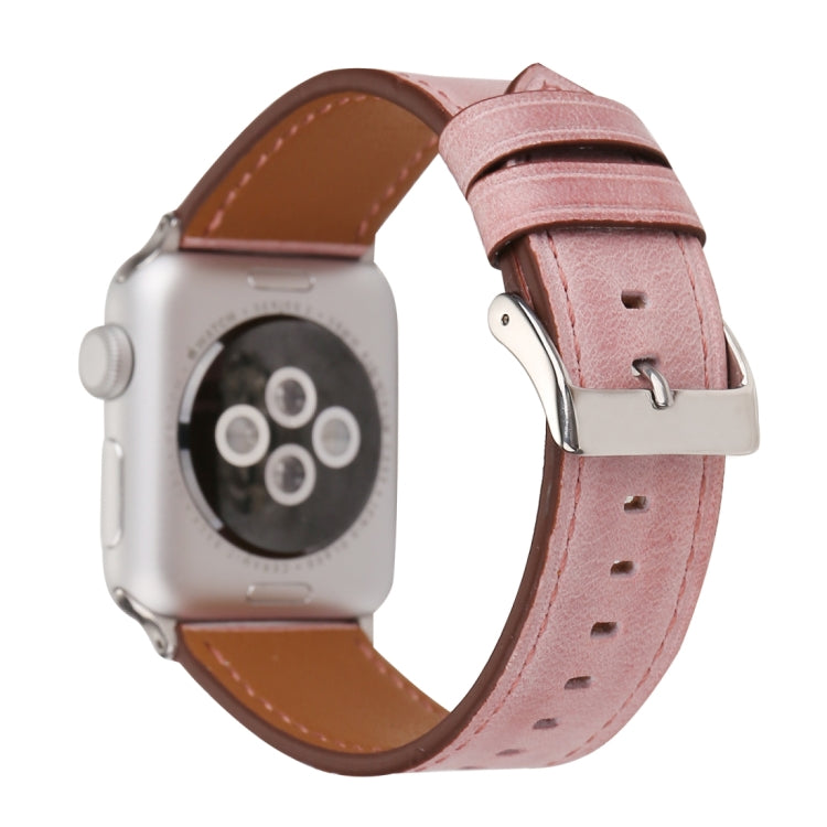 For Apple Watch Series 10 42mm / 9&8&7 41mm / SE 3&SE 2&6&SE&5&4 40mm / 3&2&1 38mm Fresh Style Genuine Leather Watch Band