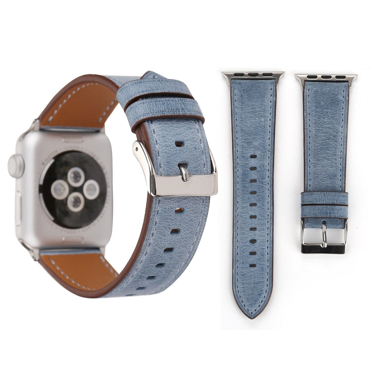 For Apple Watch Series 10 42mm / 9&8&7 41mm / SE 3&SE 2&6&SE&5&4 40mm / 3&2&1 38mm Fresh Style Genuine Leather Watch Band