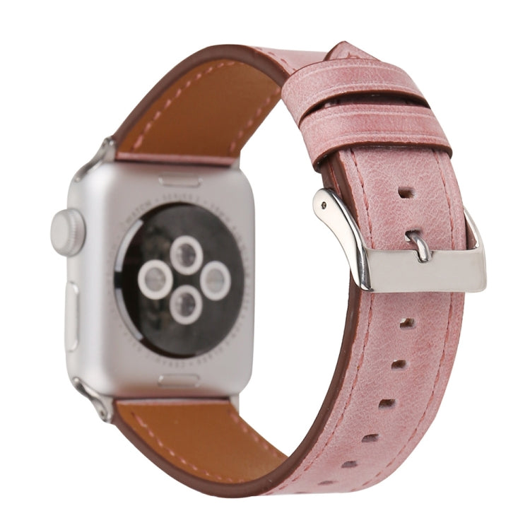 For Apple Watch Ultra 49mm&Watch Ultra 2 49mm / Series 10 46mm / 9&8&7 45mm / SE 3&SE 2&6&SE&5&4 44mm / 3&2&1 42mm Fresh Style Genuine Leather Watch Band