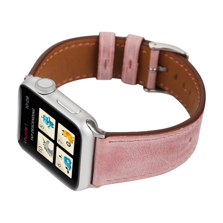 For Apple Watch Ultra 49mm&Watch Ultra 2 49mm / Series 10 46mm / 9&8&7 45mm / SE 3&SE 2&6&SE&5&4 44mm / 3&2&1 42mm Fresh Style Genuine Leather Watch Band