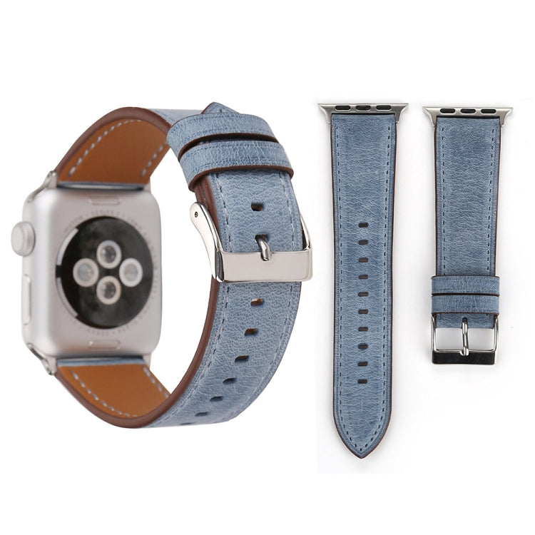 For Apple Watch Ultra 49mm&Watch Ultra 2 49mm / Series 10 46mm / 9&8&7 45mm / SE 3&SE 2&6&SE&5&4 44mm / 3&2&1 42mm Fresh Style Genuine Leather Watch Band