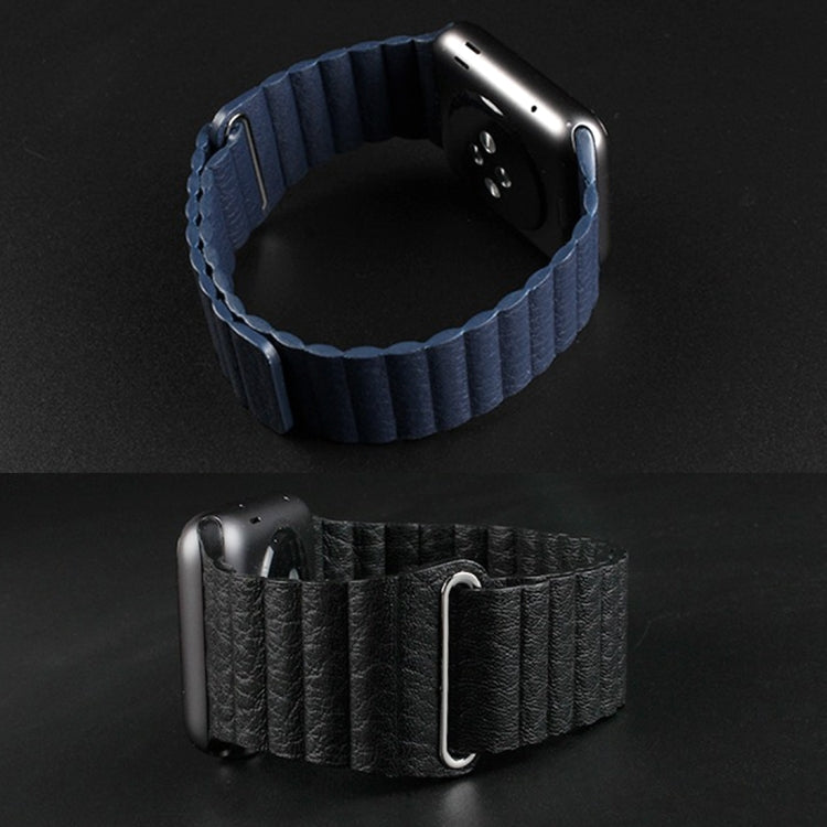 Apple Watch 42mm 迴環磁吸PU皮質錶帶