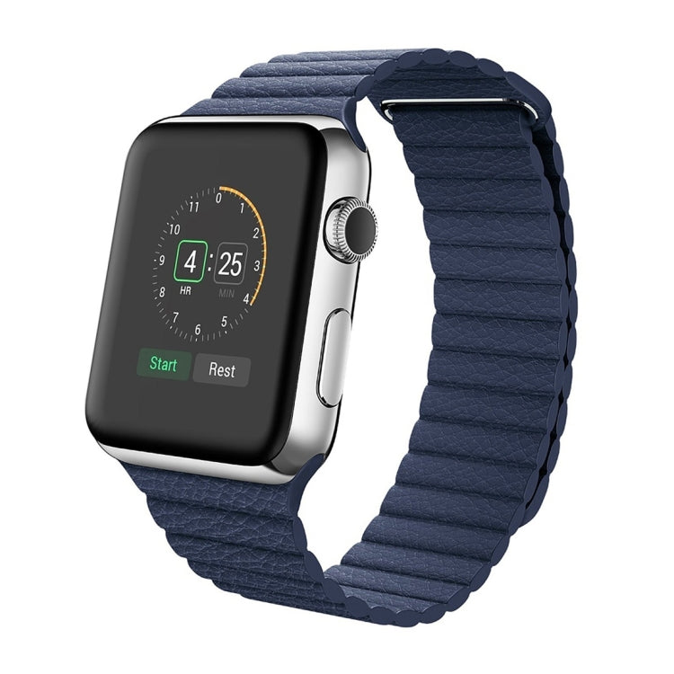 Apple Watch 42mm 迴環磁吸PU皮質錶帶