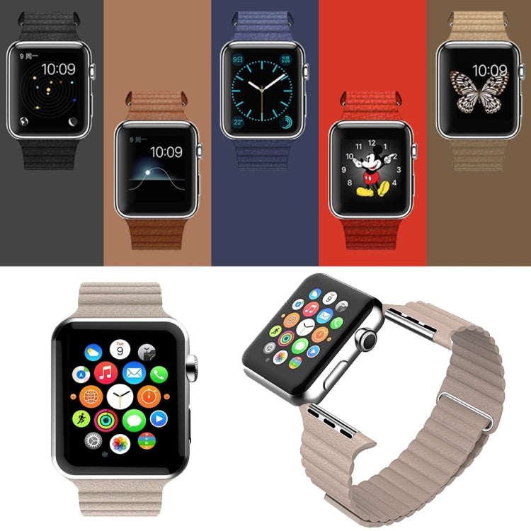 Apple Watch 42mm 迴環磁吸PU皮質錶帶
