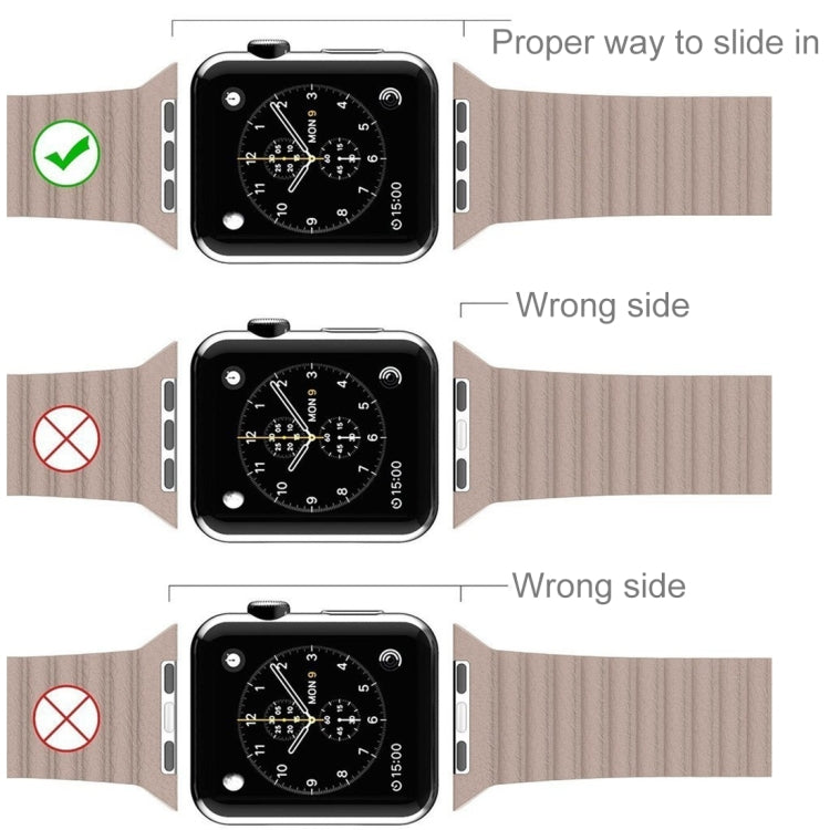 Apple Watch 42mm 迴環磁吸PU皮質錶帶