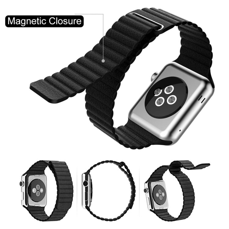 Apple Watch 42mm 迴環磁吸PU皮質錶帶