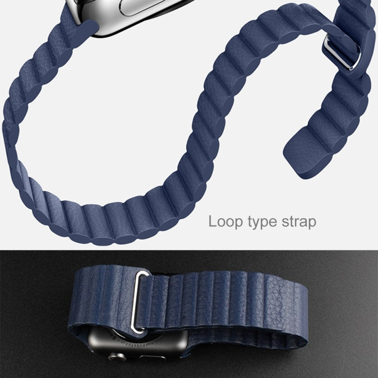 Apple Watch 42mm 迴環磁吸PU皮質錶帶