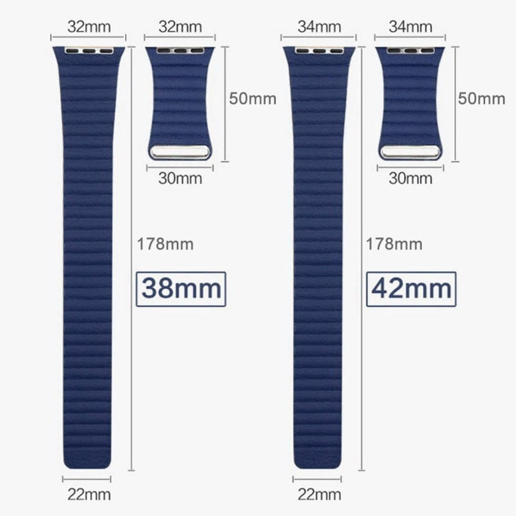 Apple Watch 42mm 迴環磁吸PU皮質錶帶