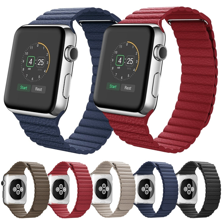 Apple Watch 42mm 迴環磁吸PU皮質錶帶