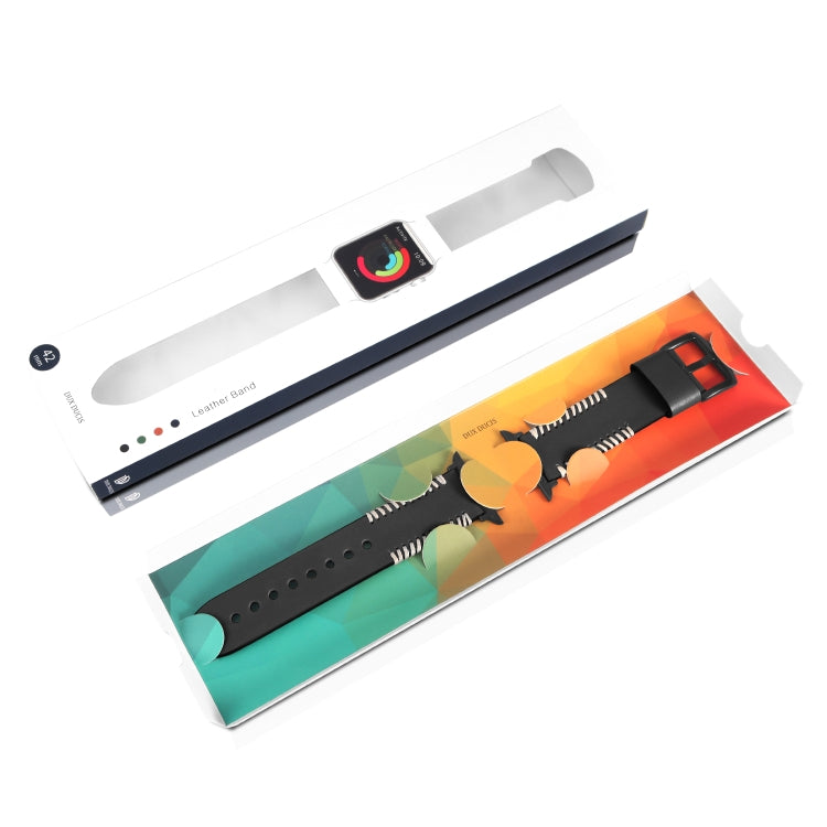 DUX DUCIS 適用於Apple Watch Series 8&7 45mm / SE 2&6&SE&5&4 44mm / 3&2&1 42mm 時尚款 編織牛皮通用錶帶