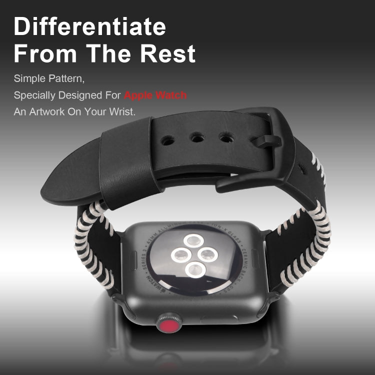DUX DUCIS 適用於Apple Watch Series 8&7 45mm / SE 2&6&SE&5&4 44mm / 3&2&1 42mm 時尚款 編織牛皮通用錶帶