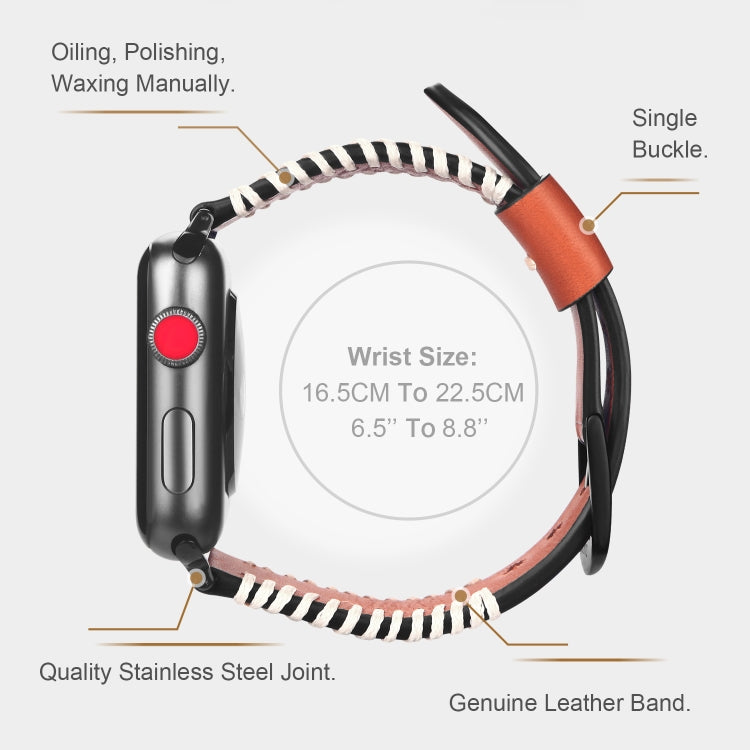 DUX DUCIS 適用於Apple Watch Series 8&7 45mm / SE 2&6&SE&5&4 44mm / 3&2&1 42mm 時尚款 編織牛皮通用錶帶