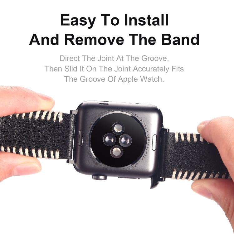 DUX DUCIS 適用於Apple Watch Series 8&7 45mm / SE 2&6&SE&5&4 44mm / 3&2&1 42mm 時尚款 編織牛皮通用錶帶