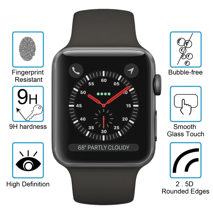 2片裝恩凱草帽王子Apple Watch 42mm 0.2mm 9H硬度 2.15D 弧邊 防爆鋼化膜