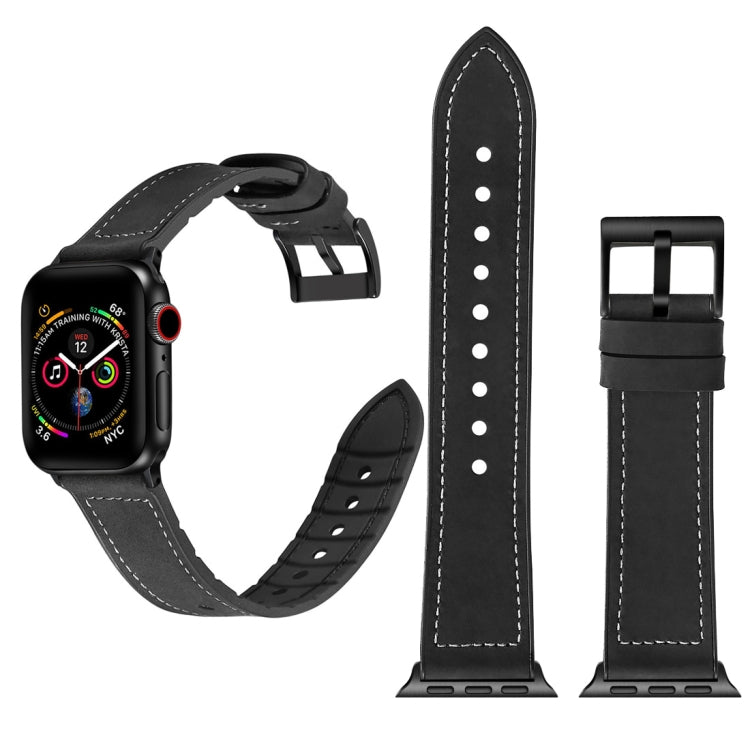 Apple Watch 5 & 4 44mm / 3 & 2 & 1 42mm 純色TPU貼皮+不銹鋼錶帶