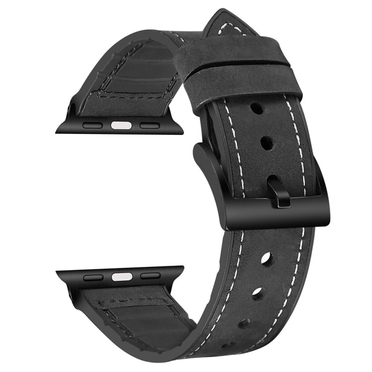 Solid Color TPU + Stainless Steel Watch Band for Apple Watch Series 10 42mm / 9&8&7 41mm / SE 3&SE 2&6&SE&5&4 40mm / 3&2&1 38mm