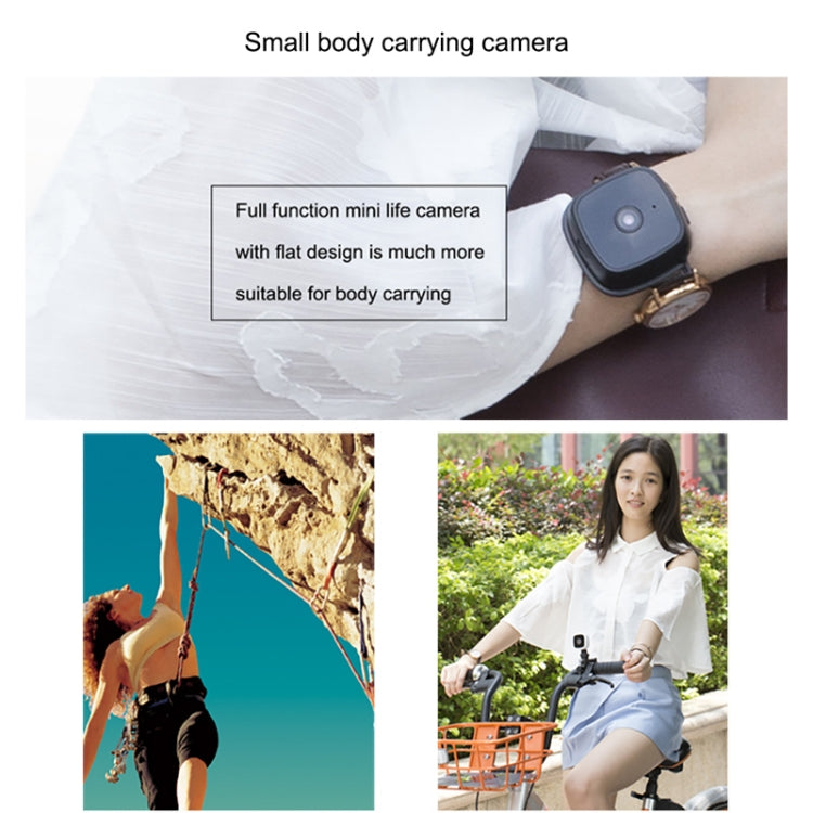 CAMSOY C9 高清 1280 x 720P 70度廣角 無線WiFi可穿戴智能監控攝像機，支持紅外夜視&移動偵測報警&循環錄像&定時拍照