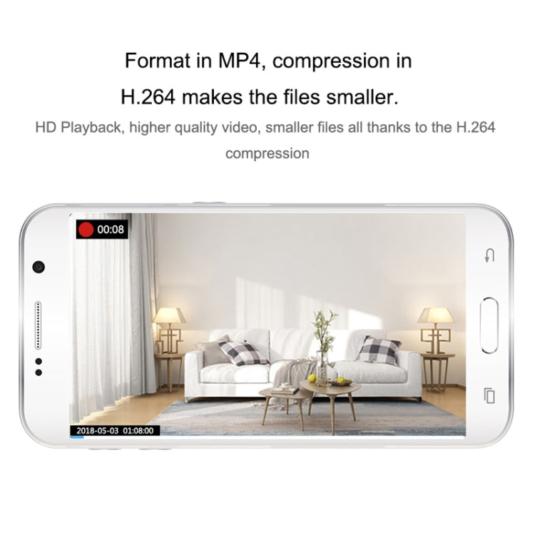 CAMSOY C9 高清 1280 x 720P 70度廣角 無線WiFi可穿戴智能監控攝像機，支持紅外夜視&移動偵測報警&循環錄像&定時拍照