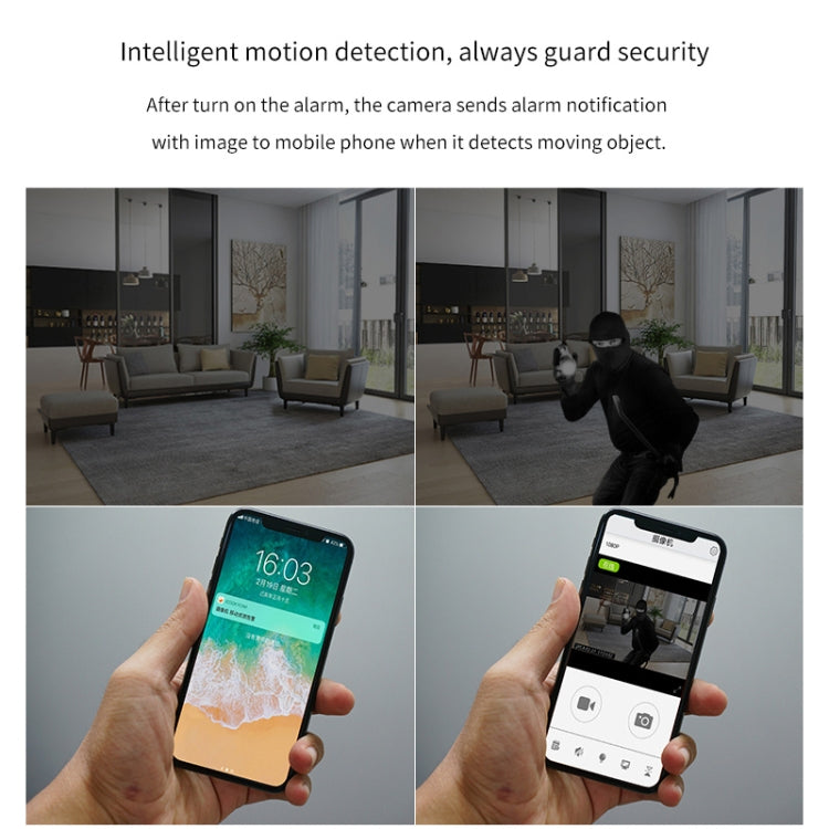 CAMSOY S6 高清 1280 x 720P 70度廣角 可穿戴無線WiFi智能監控攝像機，支持紅外夜視&移動偵測報警&循環錄像