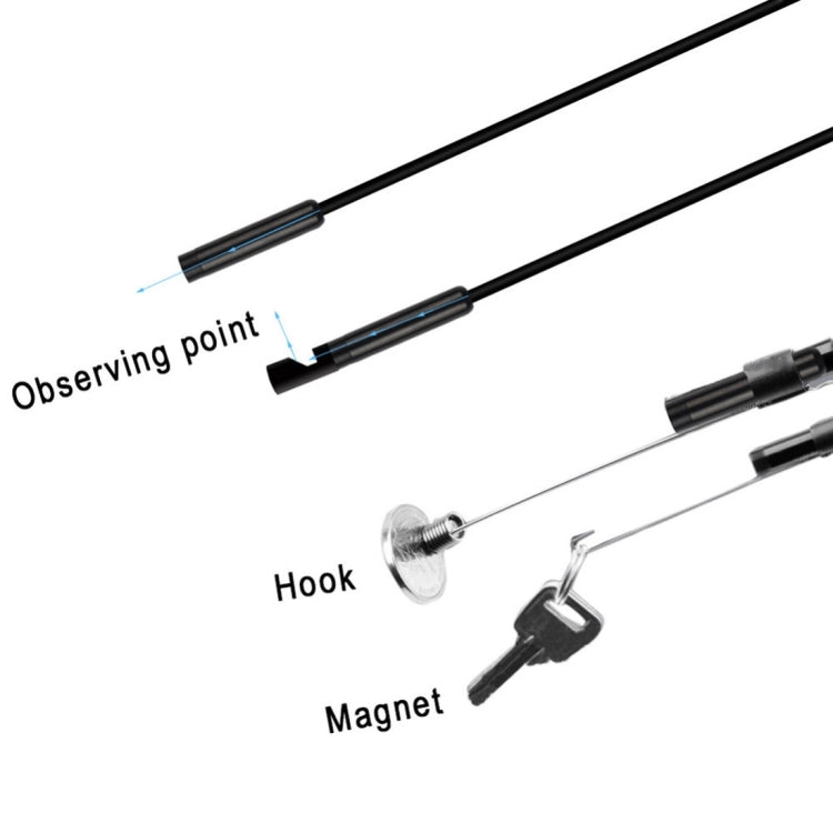 100萬像素攝像頭30米無線傳輸距離金屬WiFi蛇管內窺鏡，支持安卓&蘋果系統，長度：1米，鏡頭直徑：9毫米