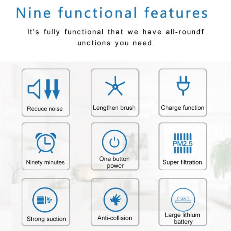 歐堡 1800Pa吸力智能家用吸塵器清潔機器人