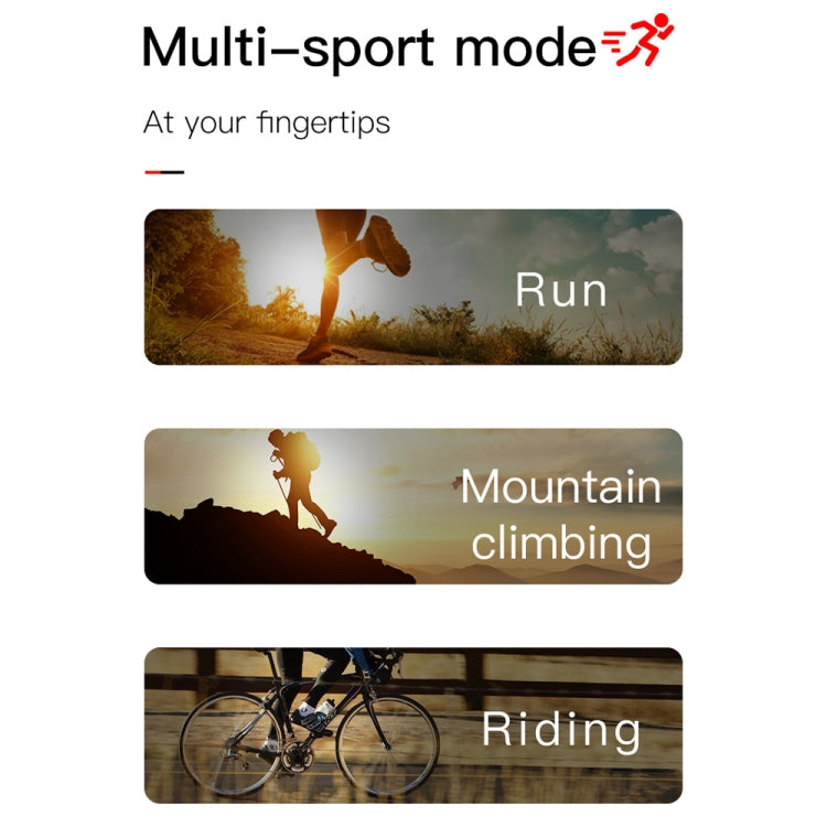 KY108 1.3英寸240x240分辨率 智能手環 IP67 防水 支持來電提醒/心率測量/睡眠監測/血壓監測/血氧監測