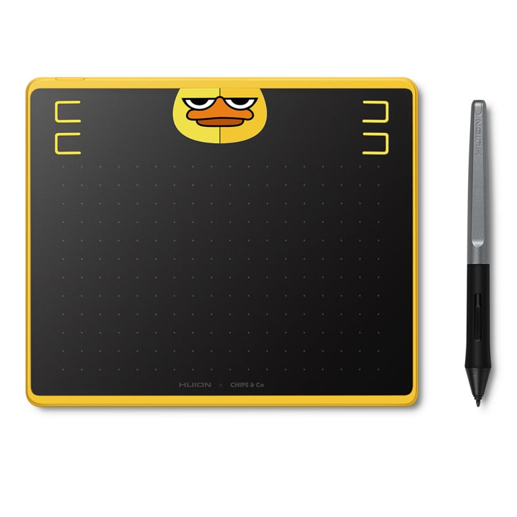 HUION HS64 Chips Special Edition小黃鴨特別版 5080LPI 藝術繪圖板 帶免電池筆