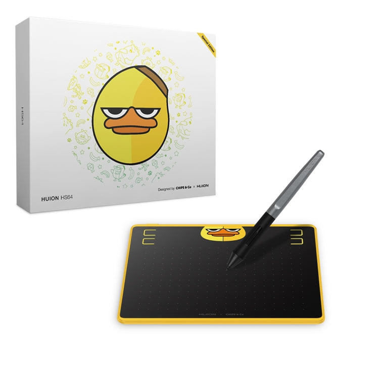 HUION HS64 Chips Special Edition小黃鴨特別版 5080LPI 藝術繪圖板 帶免電池筆