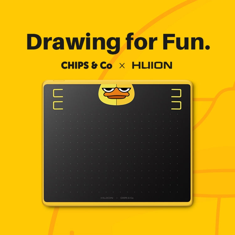 HUION HS64 Chips Special Edition小黃鴨特別版 5080LPI 藝術繪圖板 帶免電池筆