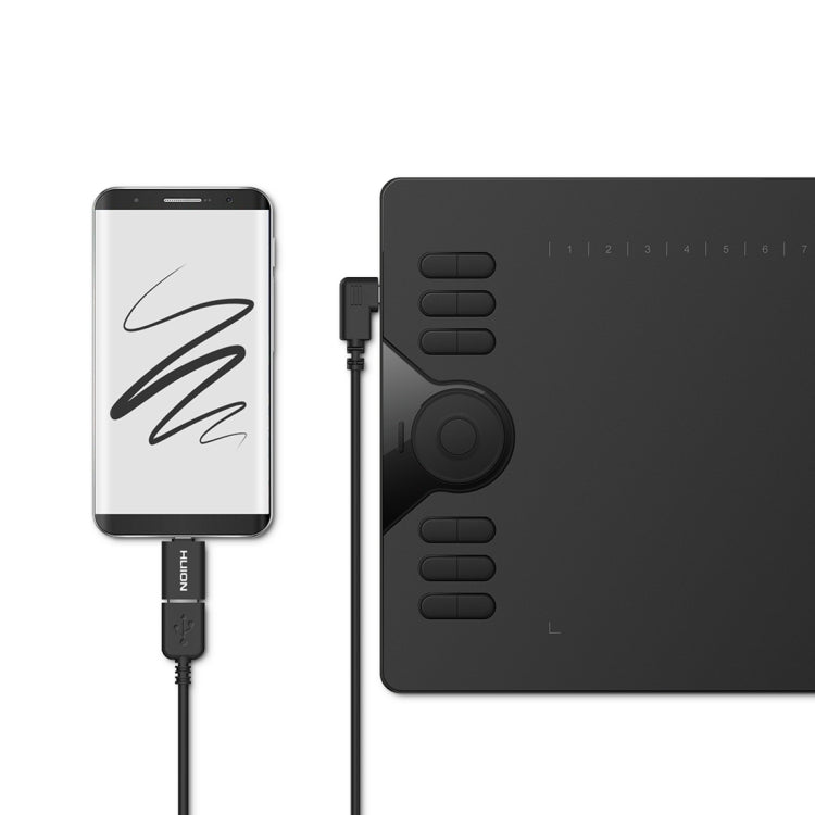 HUION HS610 5080LPI 觸控環藝術繪圖板 帶免電池筆&筆座