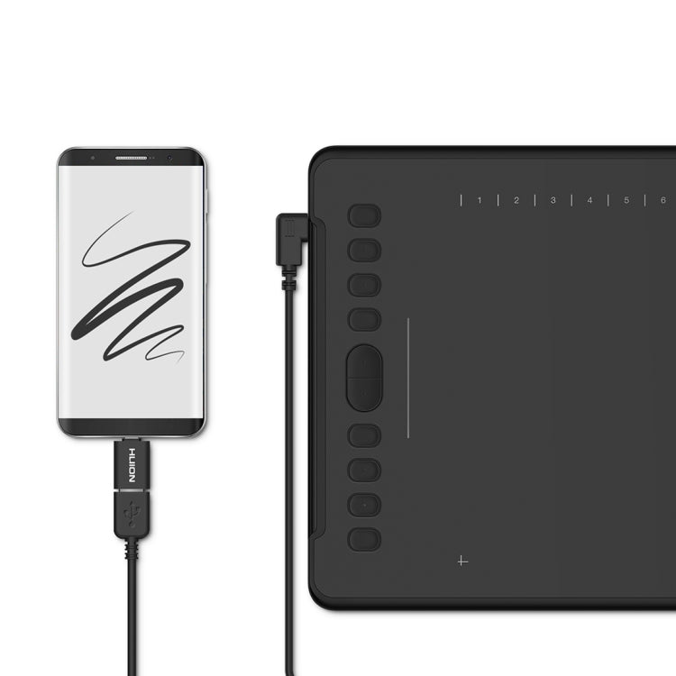 HUION H1161 5080LPI 觸控條藝術繪圖板 帶免電池筆&筆座