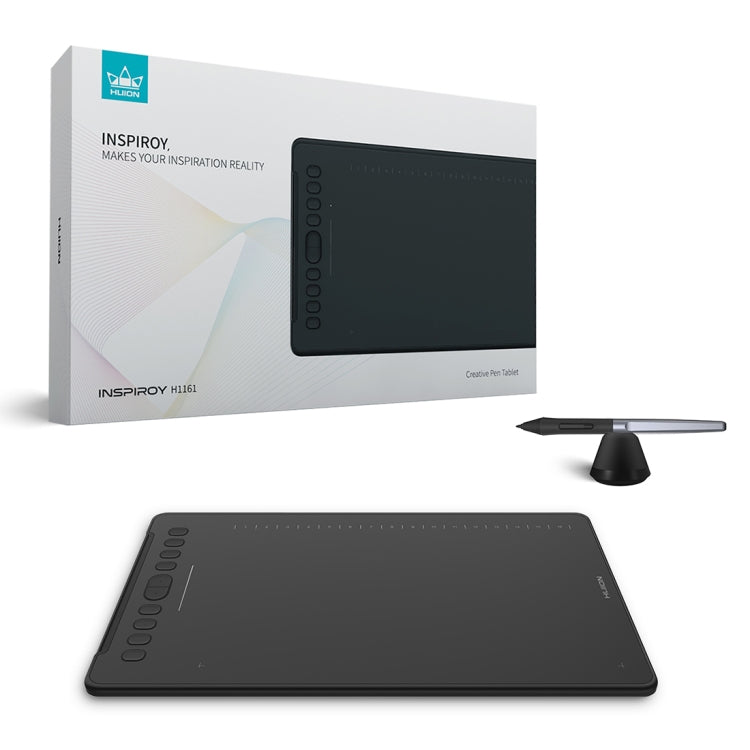 HUION H1161 5080LPI 觸控條藝術繪圖板 帶免電池筆&筆座
