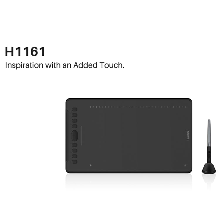 HUION H1161 5080LPI 觸控條藝術繪圖板 帶免電池筆&筆座