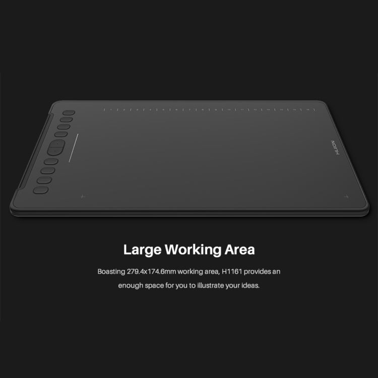 HUION H1161 5080LPI 觸控條藝術繪圖板 帶免電池筆&筆座